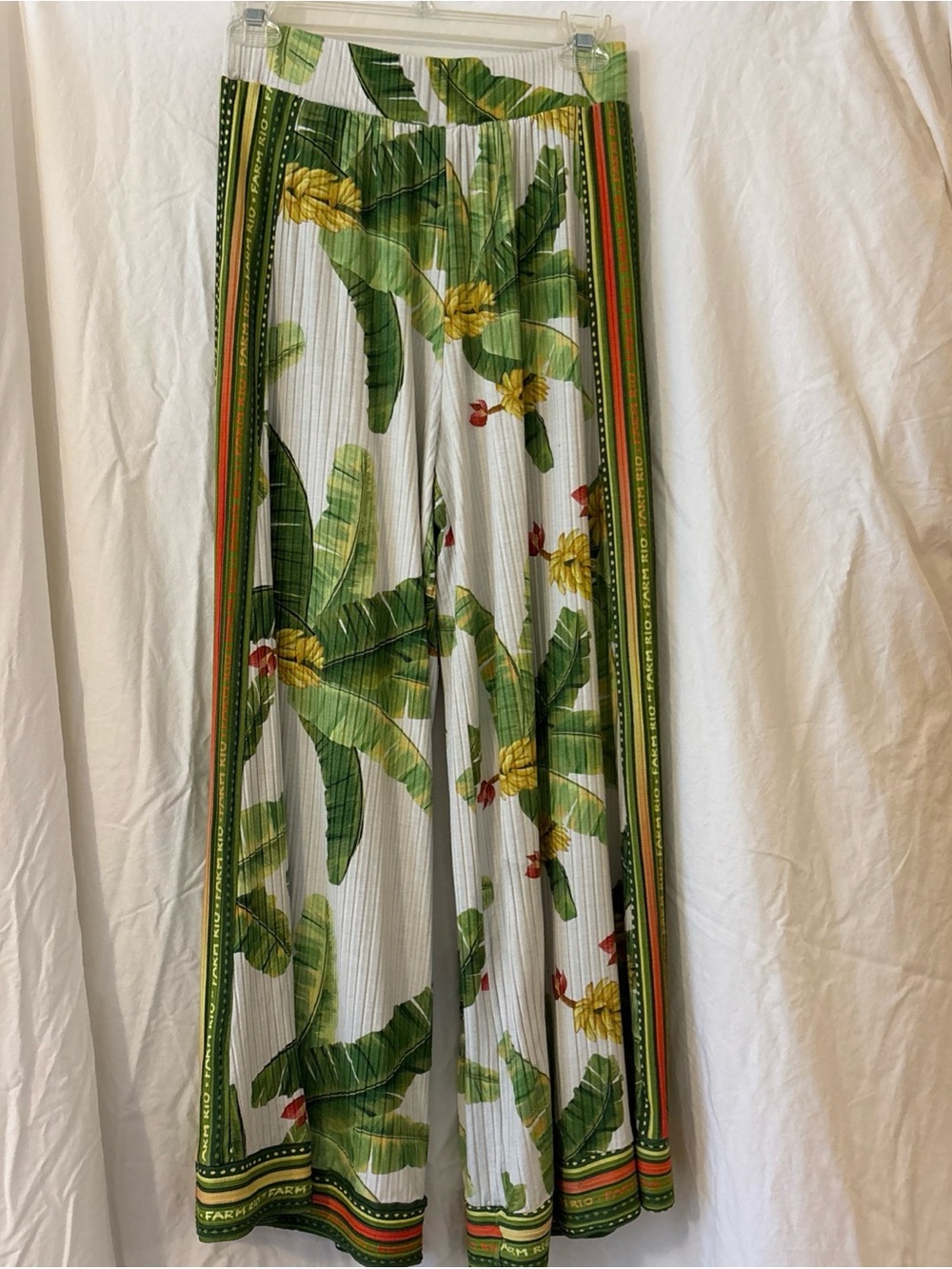 Farm Rio Fresh Forest Scarf Wide Legged Pants Anthropology sz P
